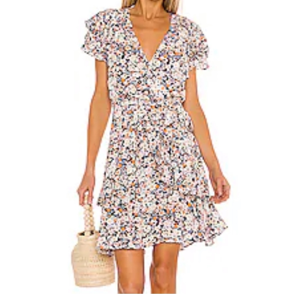 MINKPINK Ava Mini Dress in Floral Multi with Ruffles and Tie Waist from Revolve
